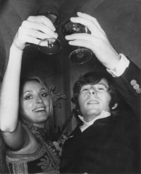 Sharon Tate and Roman Polanski toast Rosemary's Baby